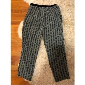 Lightweight pattern pants black L tribal print